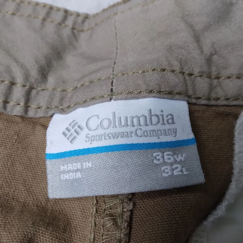 Columbia Activewear Outdoor Khaki Pants Side Pockets Mens Size 36 x 32 - Picture 5 of 11